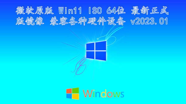 微软原版 Win11 ISO 64位 最新正式版镜像 兼容各种硬件设备 v2023.01
