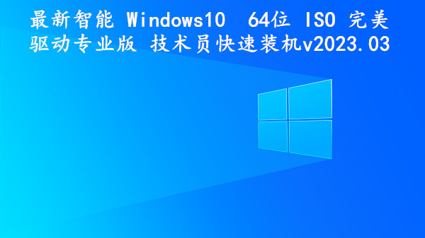 最新智能 Windows10  64位 ISO 完美驱动专业版 技术员快速装机 v2023.03