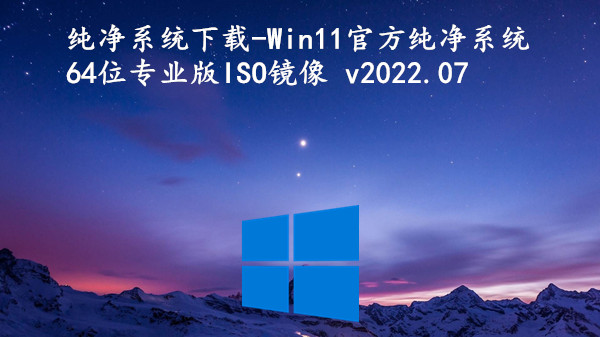 纯净系统下载-Win11官方纯净系统-64位专业版ISO镜像 v2023.08