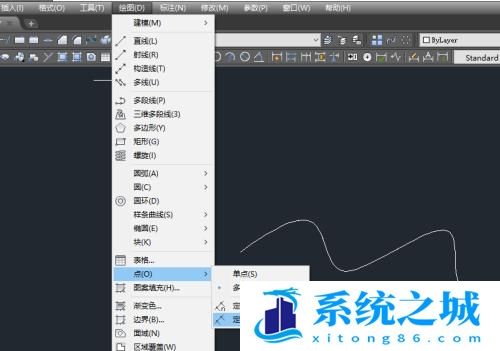 AutoCAD2018怎么等分曲线？